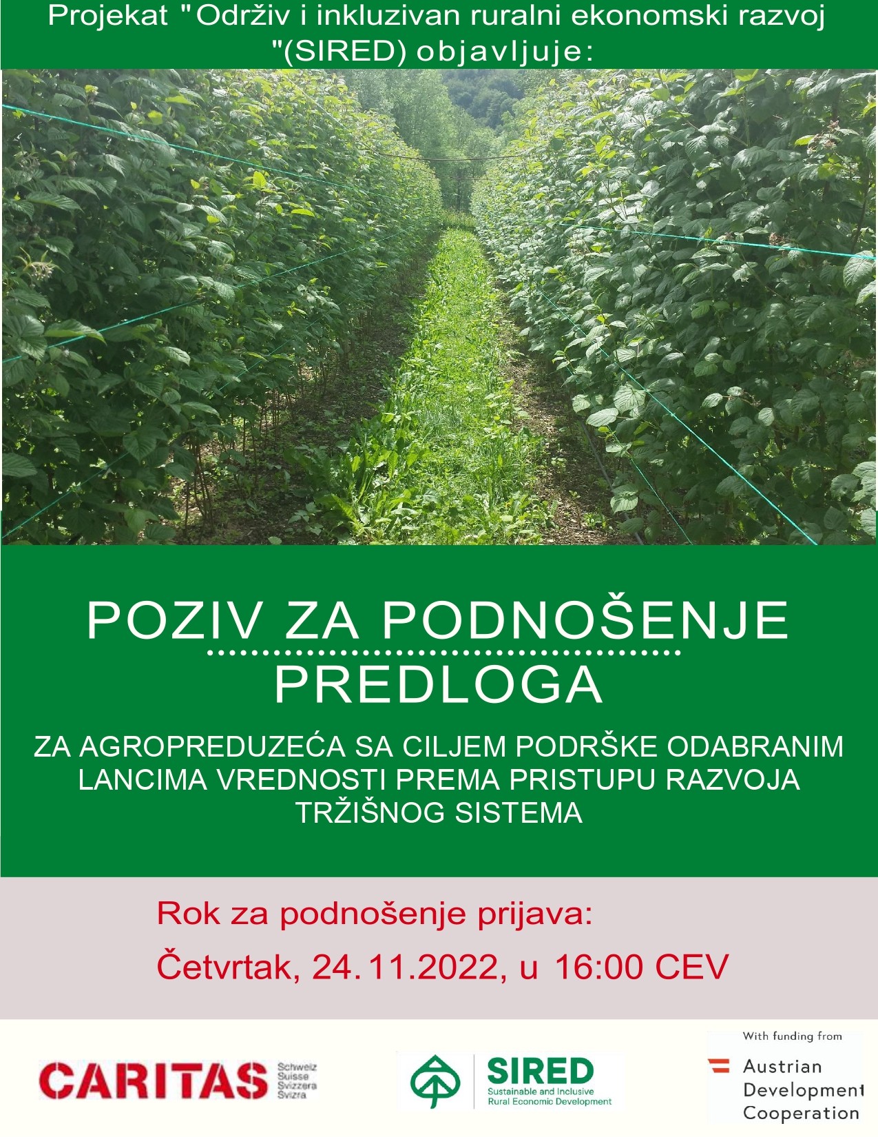 Poziv za podnošenje za agropreduzeća